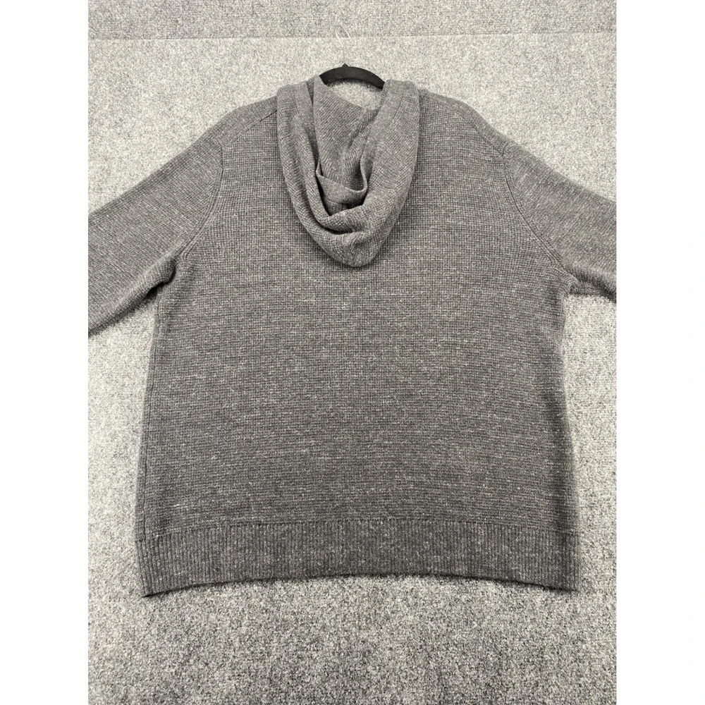 Banana Republic Hoodie Sweater Mens XL Gray Waffle Knit Pullover Recycled New